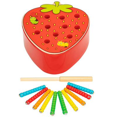 Магнитная рыбалка сортер Червяки в клубнике Brauberg Kids 665245 1